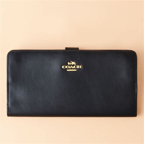 coach skinny wallet cheap|coach wallet black zipper slim.